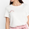 Vero Moda White Rainbow Embroidered Organic Cotton T-Shirt